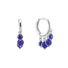 Iris Blue Silver Waterfall Huggie Earrings