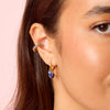 Iris Gold Blue Waterfall Huggie Earrings