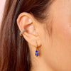 Iris Gold Blue Waterfall Huggie Earrings