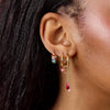 Iris Rainbow Gold Waterfall Droplet Huggie Earrings