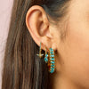 Iris Turquoise Gold Waterfall Huggie Earrings