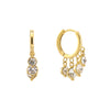 Iris Gold Crystal Waterfall Huggie Earrings