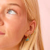 Iris Gold Turquoise Waterfall Huggie Earrings