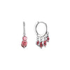 Iris Silver Pink Waterfall Huggie Earrings