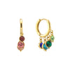 Iris Rainbow Gold Waterfall Droplet Huggie Earrings