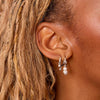 Iris Silver Crystal Waterfall Huggie Earrings