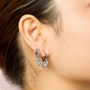 Iris Silver Crystal Waterfall Huggie Earrings
