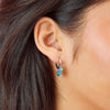 Iris Turquoise Silver Waterfall Huggie Earrings