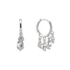 Iris Silver Crystal Waterfall Huggie Earrings