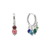 Iris Silver Rainbow Waterfall Huggie Earrings