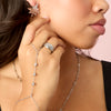 Isabel Silver Crystal Chubby Star Ring