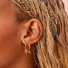 Isabella Gold Rainbow Cross Huggie Earrings