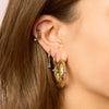 Isabella Rainbow Gold Cross Huggie Earrings