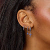 Isabella Blue Silver Cross Huggie Earrings