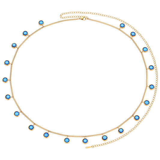 Ivy Belly Chain Blue & Gold