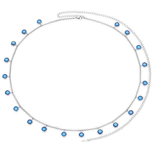 Ivy Belly Chain Blue & Silver