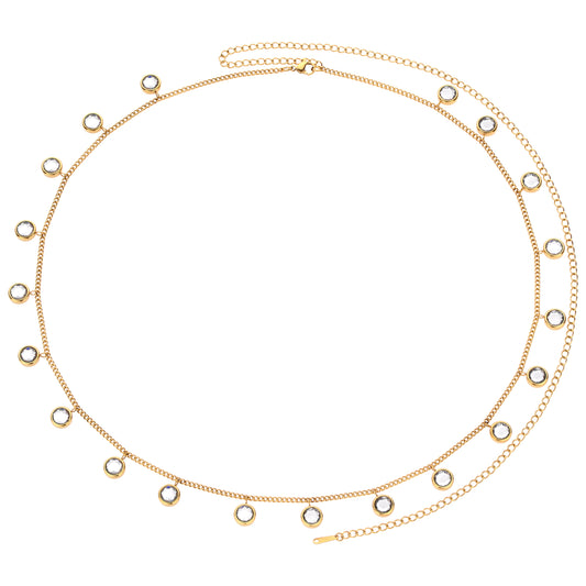 Ivy Belly Chain Crystal & Gold