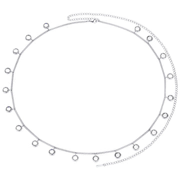 Ivy Belly Chain Crystal  & Silver