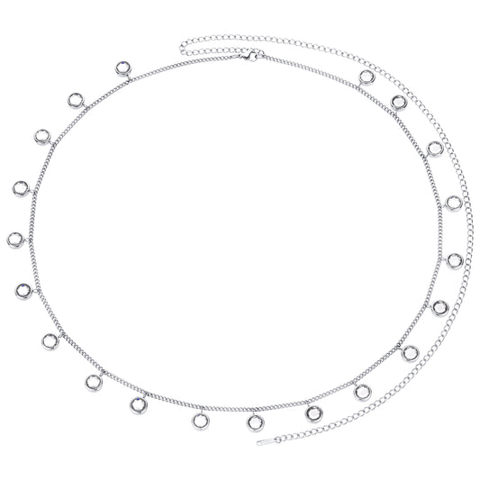 Ivy Belly Chain Crystal  & Silver