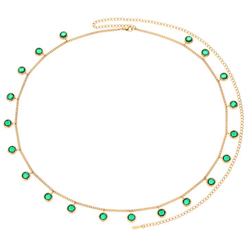 Ivy Belly Chain Green & Gold