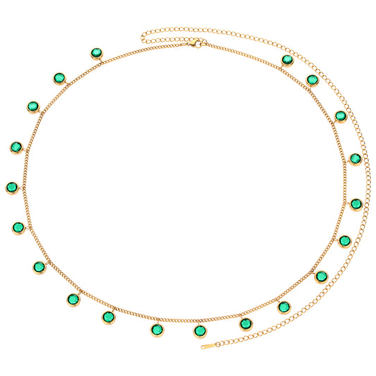 Ivy Belly Chain Green & Gold