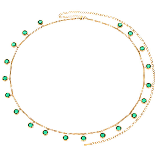 Ivy Belly Chain Green & Gold