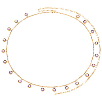 Ivy Belly Chain Pink & Gold