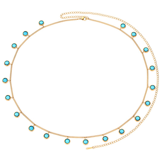 Ivy Belly Chain Turquoise & Gold