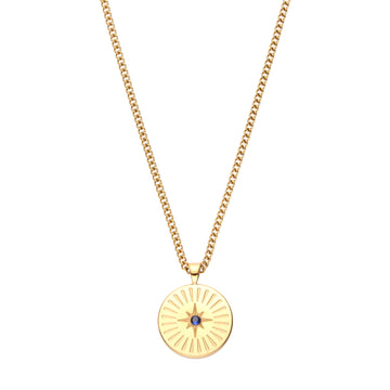 Izzy Star Pendant Necklace Blue & Gold