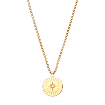 Izzy Star Pendant Necklace Crystal  & Gold