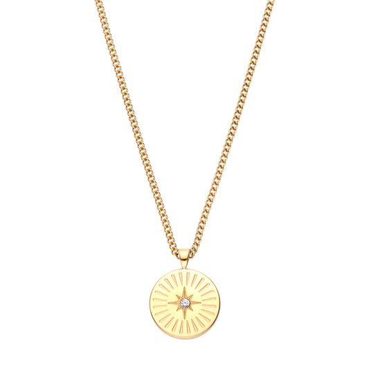 Izzy Star Pendant Necklace Crystal  & Gold