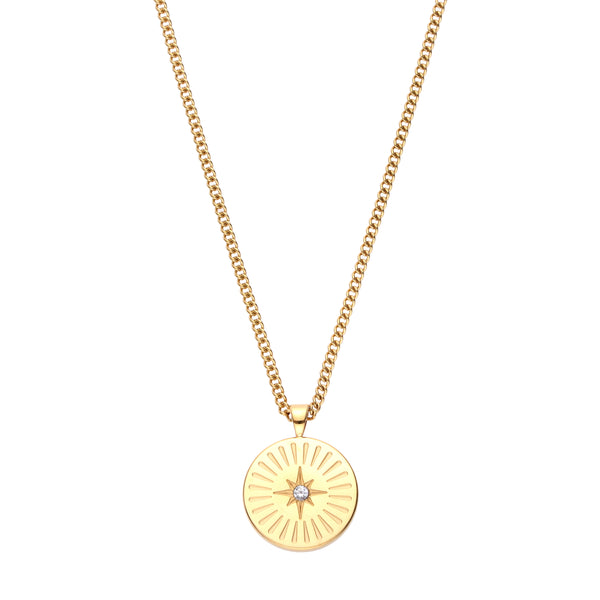 Izzy Star Pendant Necklace Crystal & Gold – Bijoux De Mimi