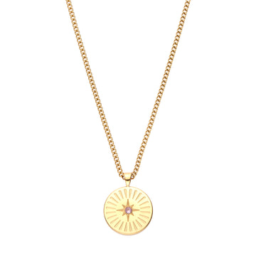 Izzy Star Pendant Necklace Pink & Gold