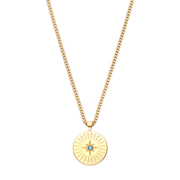 Izzy Star Pendant Necklace Turquoise & Gold