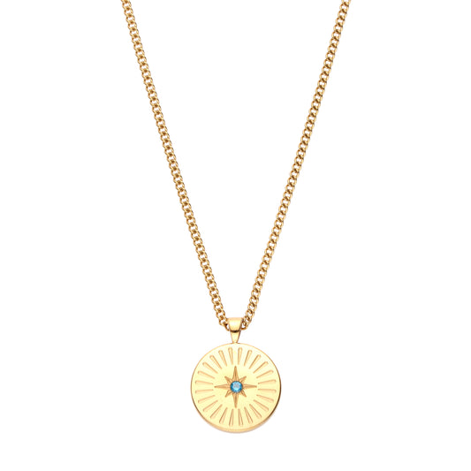 Izzy Star Pendant Necklace Turquoise & Gold