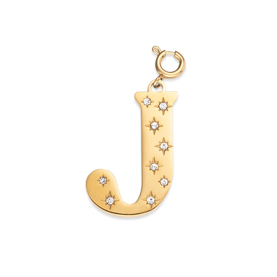 J Minnie Letter Star Necklace Charm