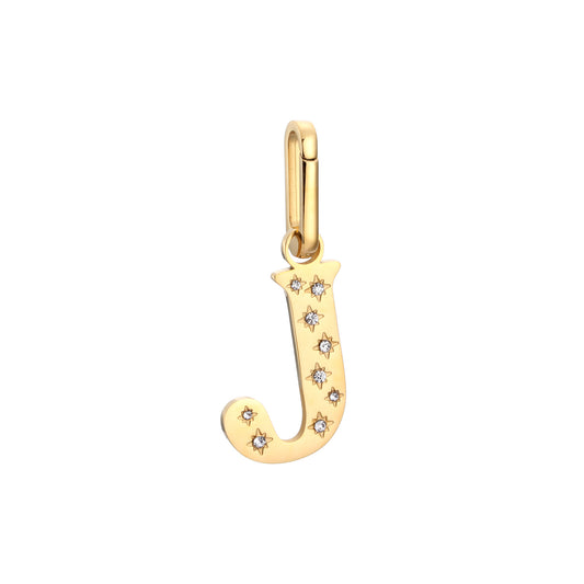 J Minnie Letter Star Necklace Charm