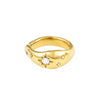 Julie Crystal Gold Cosmic Chunky Star Ring Size P