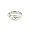Julie Crystal Silver Cosmic Chunky Star Ring Size P