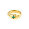 Julie Green Gold Cosmic Chunky Star Ring Size P