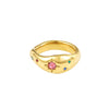Julie Rainbow Gold Cosmic Chunky Star Ring Size P