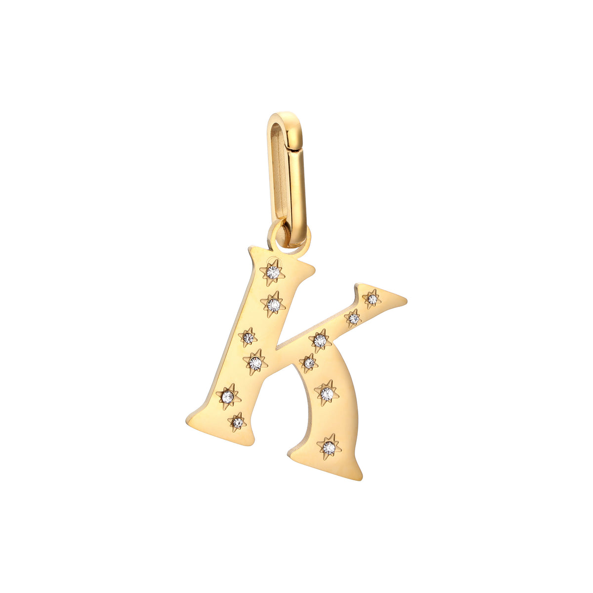 K Minnie Crystal Star Letter Charm