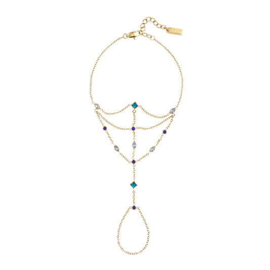 Kareena Blue Gold Hand Chain