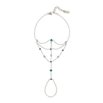 Kareena Blue Silver Hand Chain