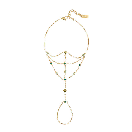 Kareena Green Gold Hand Chain