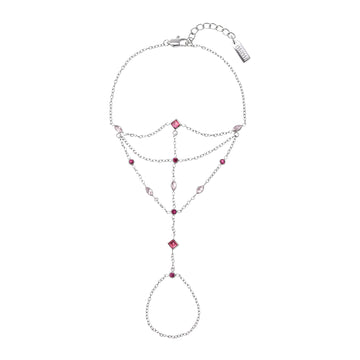Kareena Silver Pink Hand Chain