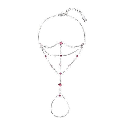 Kareena Silver Pink Hand Chain