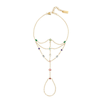 Kareena Rainbow Gold Hand Chain