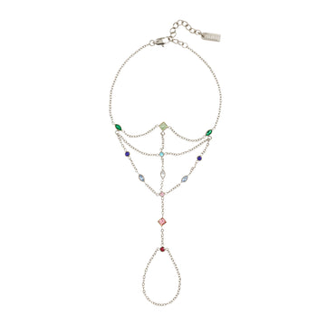 Kareena Rainbow Silver Hand Chain