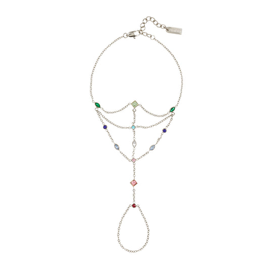 Kareena Rainbow Silver Hand Chain